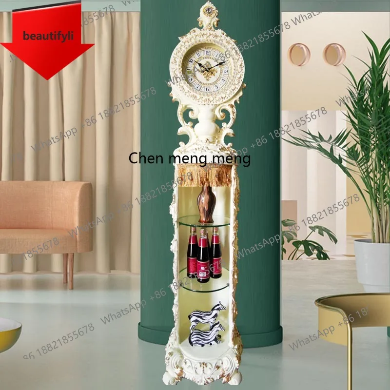 

M07 Living room wine cabinet floor clock European standing clock decorative cabinet silent vertical large clock