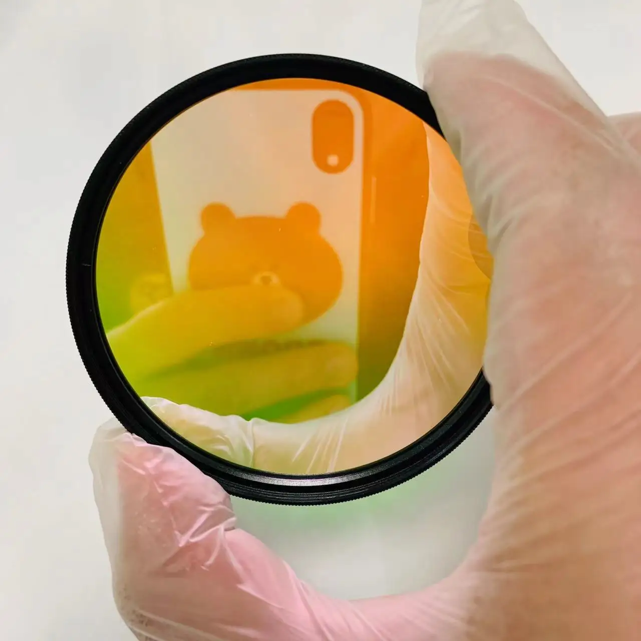 5 filtres en verre à bande étroite, taille totale 58mm avec cadre métallique 590nm