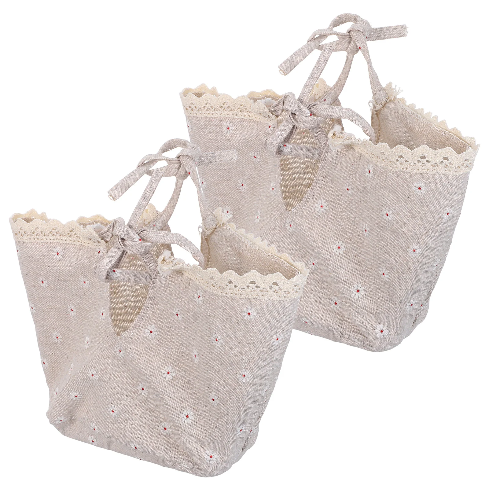 

2Pcs Basket Liner Fabric Washable Decorative Cloth Insert for Rattan Picnic Baskets Countryside Style Reusable Laundry Wicker