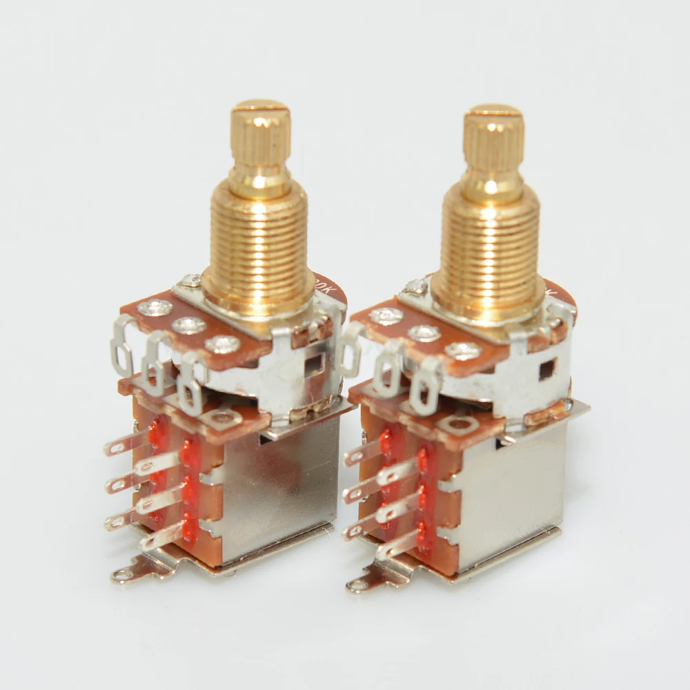1 stücke Gitarre Push-Pull Potentiometer Messing Lange Split Welle 18mm A250K B250K A500K B500K Control Pot Gitarre schalter Gitarre Teile – Detail 1