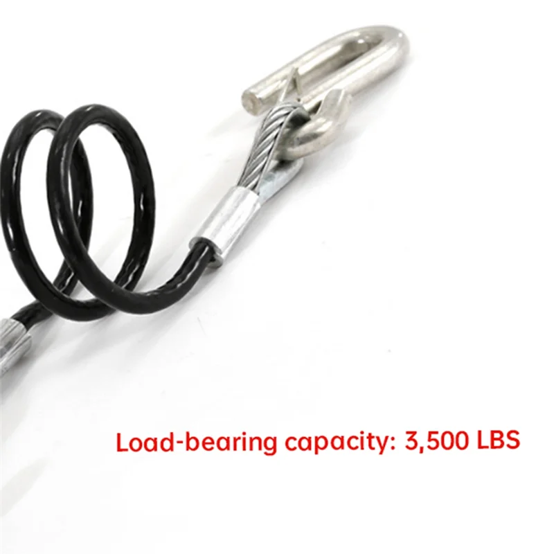 ABXN-Trailer Safety Towing Cable With S Hook 3500Lbs Load Bearing 70CM Maximum Extension Length Spring Towing Rope For RV
