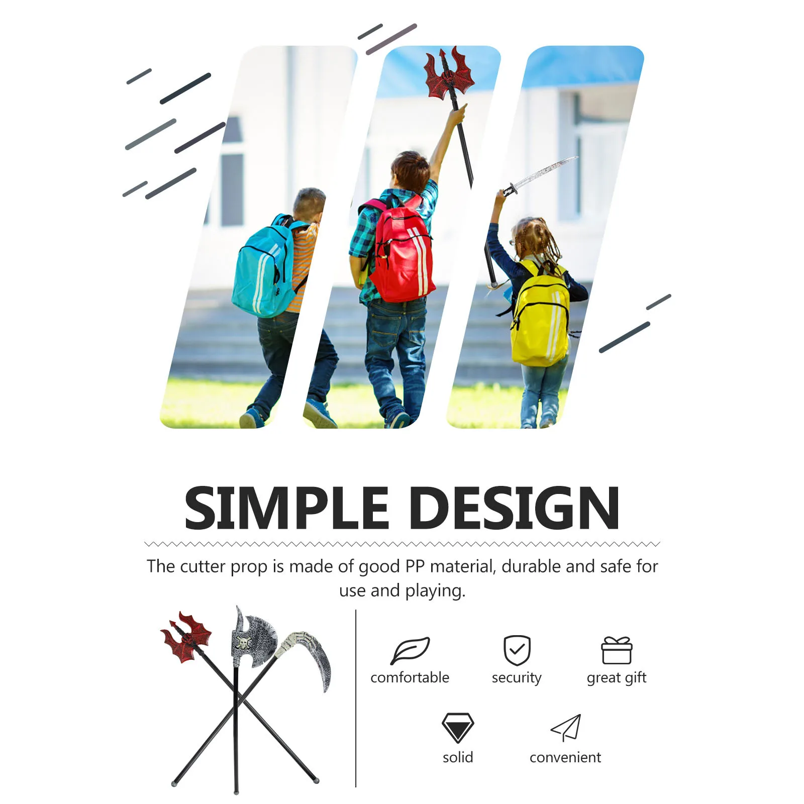 

3pcs Halloween Kids Festival Cosplay Prop Party Stage Performance Props Lifelike Festival Cosplay Plaything Decor Accessory