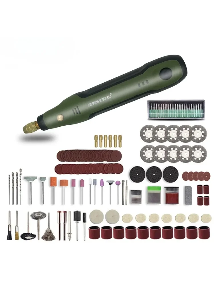 3.7 فولت طاحونة لاسلكية الحفر الكهربائية أداة دوارة 3-سرعة قابل للتعديل قلم نقش صغير قطع تلميع مع الملحقات