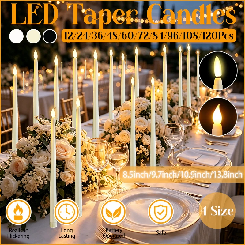 Unity Candle Set - 12-120 Adet Alevsiz LED Mumlar Toplu