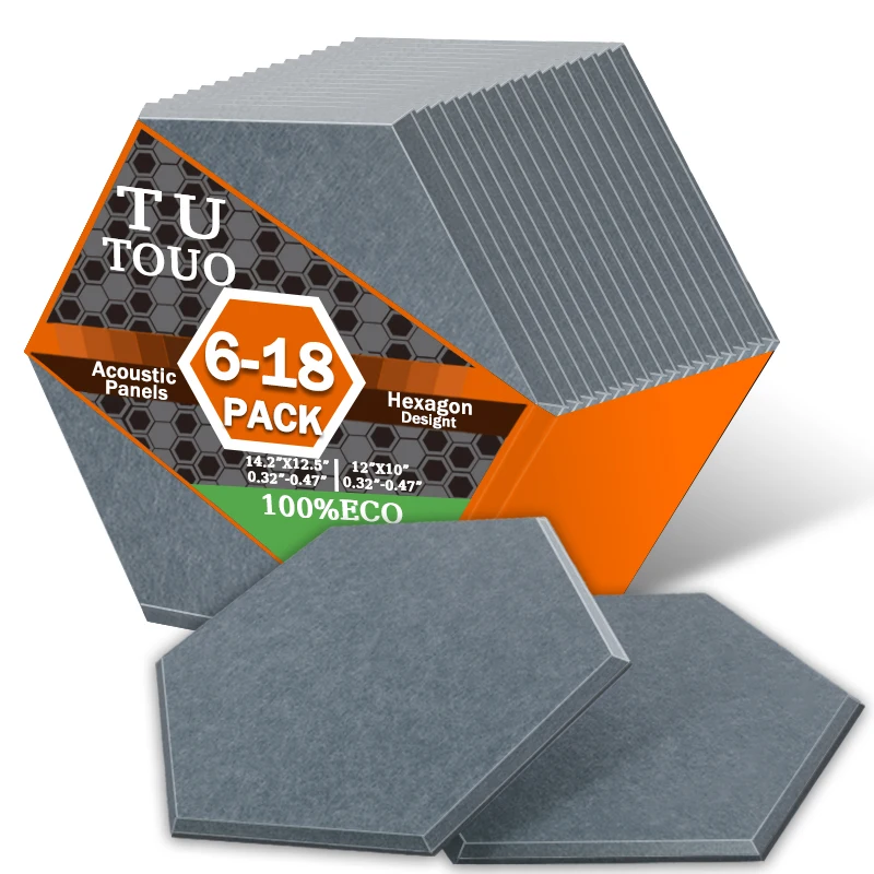 

TOUO High Density Acoustic Panel 6-18 Pcs Sound Absorbing Panels Home Studio Flame-Retardant Sound Absorbing Material Wall Decor