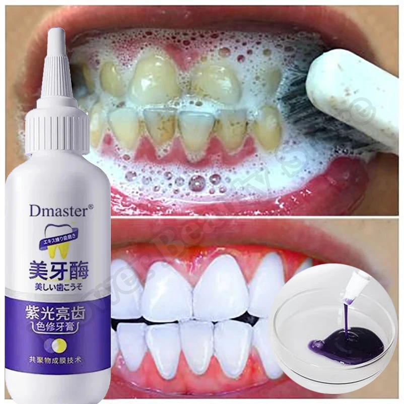 V34 Teeth Whitening Enzyme Toothpaste Remove Plaque Stains Dental Bleaching Cleaning Oral Hygiene Tools Fresh Breath Tooth Care