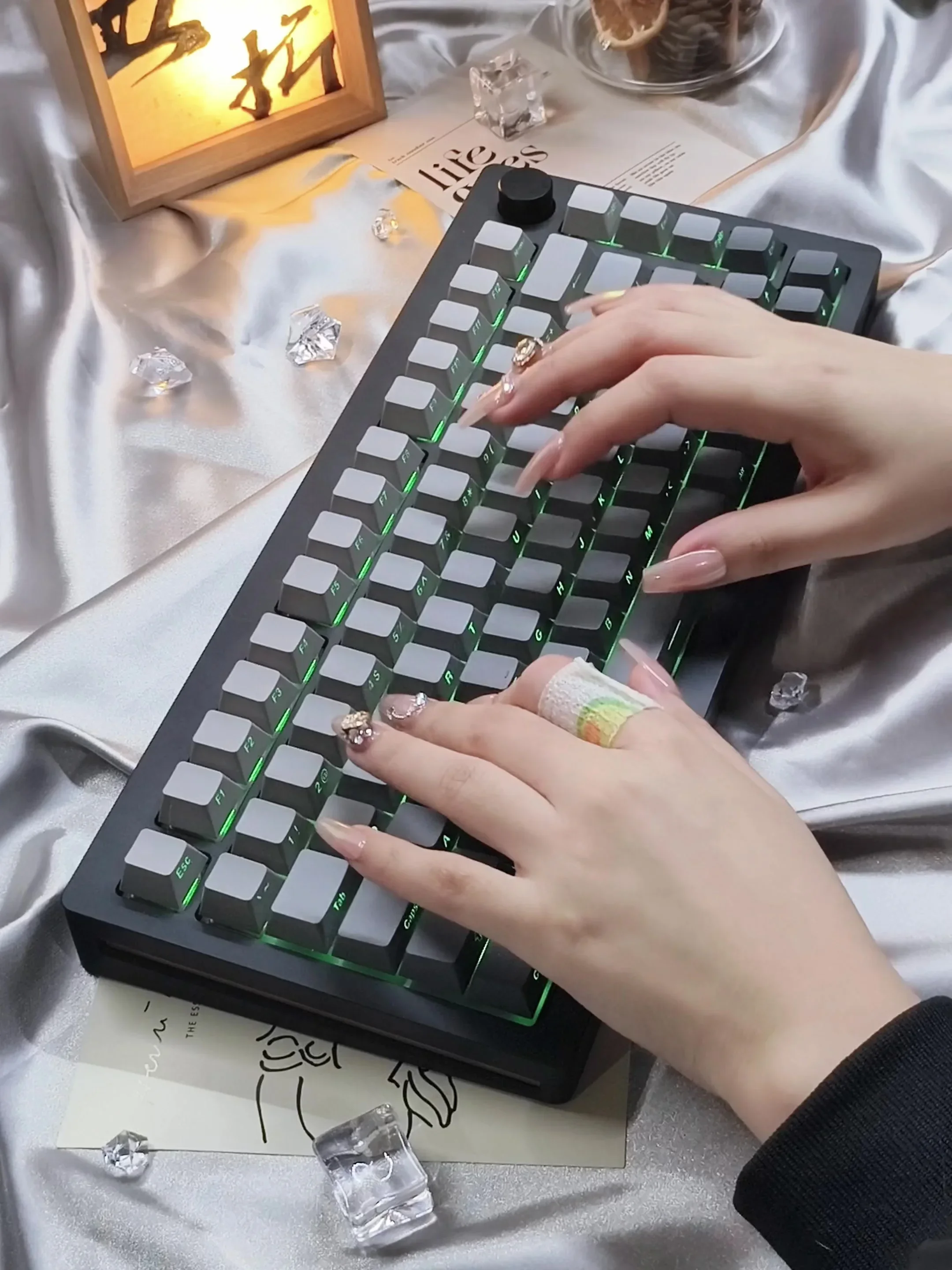 Transparente Gradiente Cor Teclado Mecânico Keycaps, PBT, Sublimação Térmica, Luz, PC Gamer Acessórios, Escritório