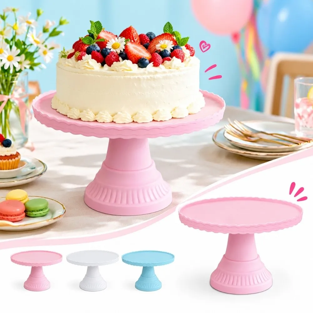 Elegant Round Shape Cake Stand Decorative Design Ribbed Texture Cake Plate Stand Pastry Stand Home Kitchen Use
