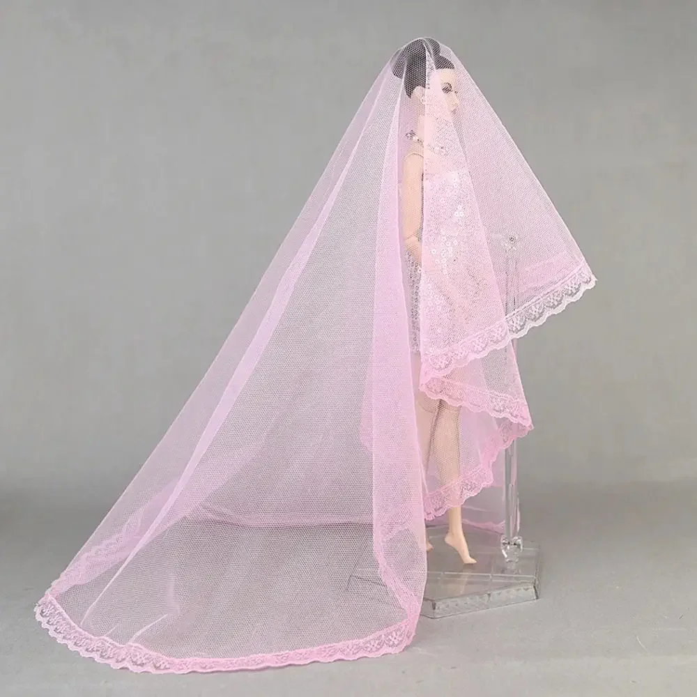 White Round Doll Wedding Veil for 1/12 Scale