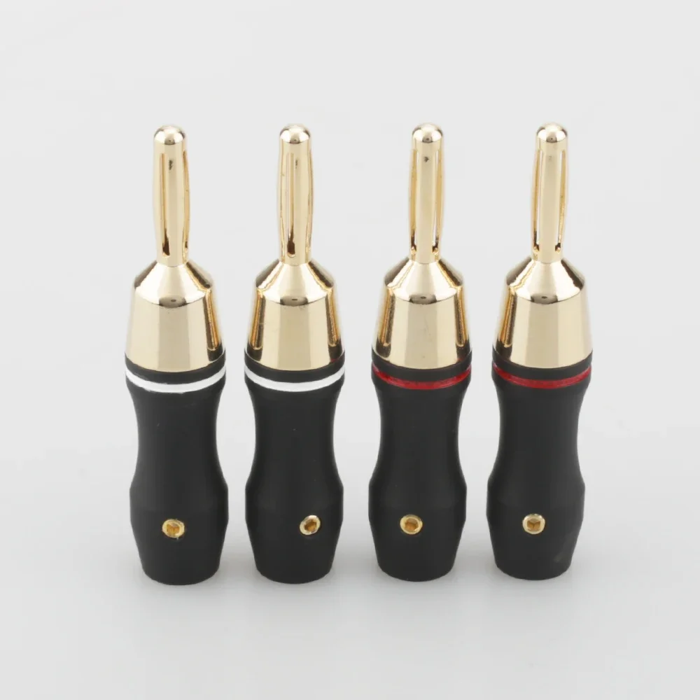 8xAudiocrast BL002 Gold Plated Banana plug HiFi High Quality Speaker Cable Plugs AV Amp Easy Fix Speakers HiFi Amplifier