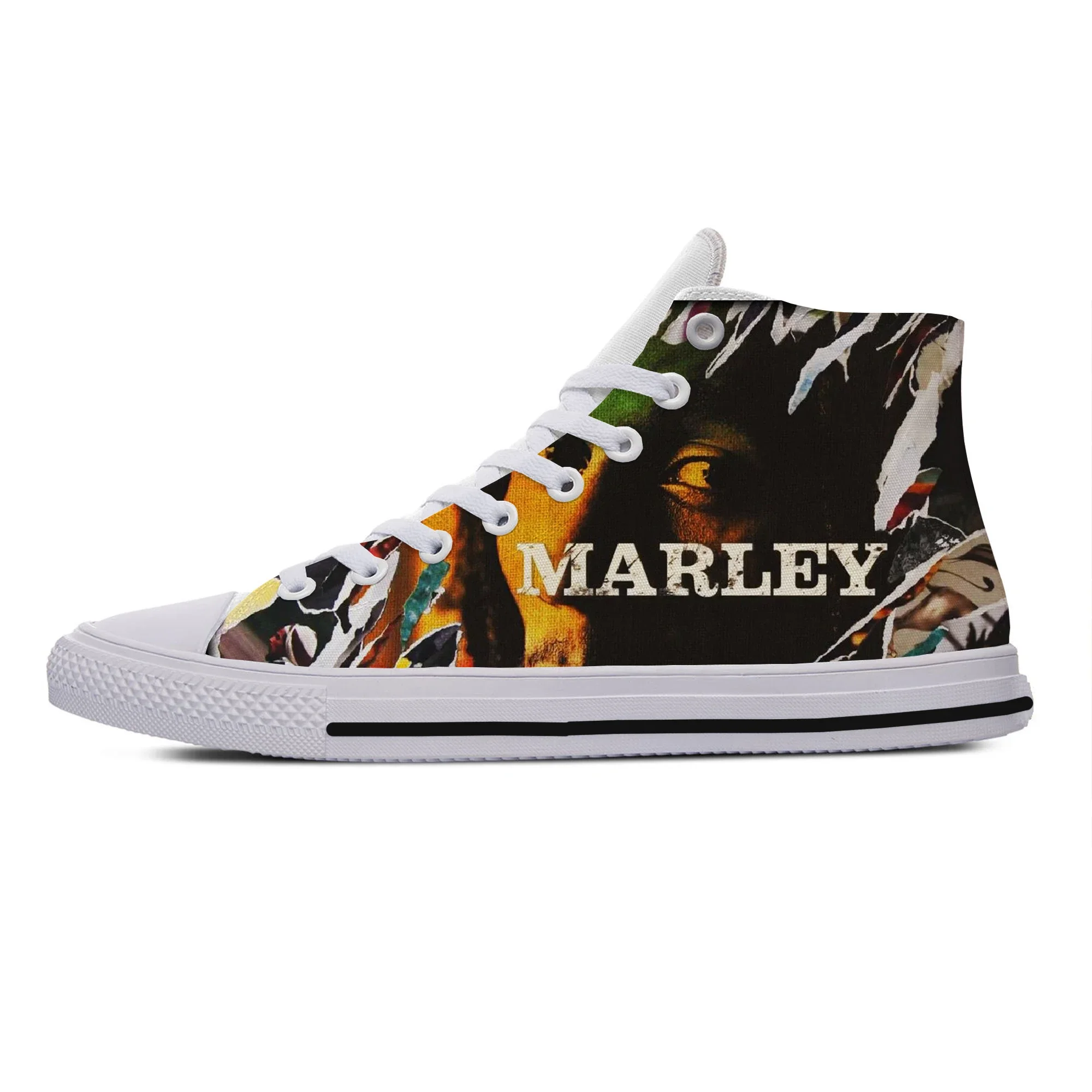 Zapatillas de deporte ligeras de lona para hombre y mujer, zapatos de tablero informales de alta calidad, geniales, Bob Marley, lo último en moda de verano