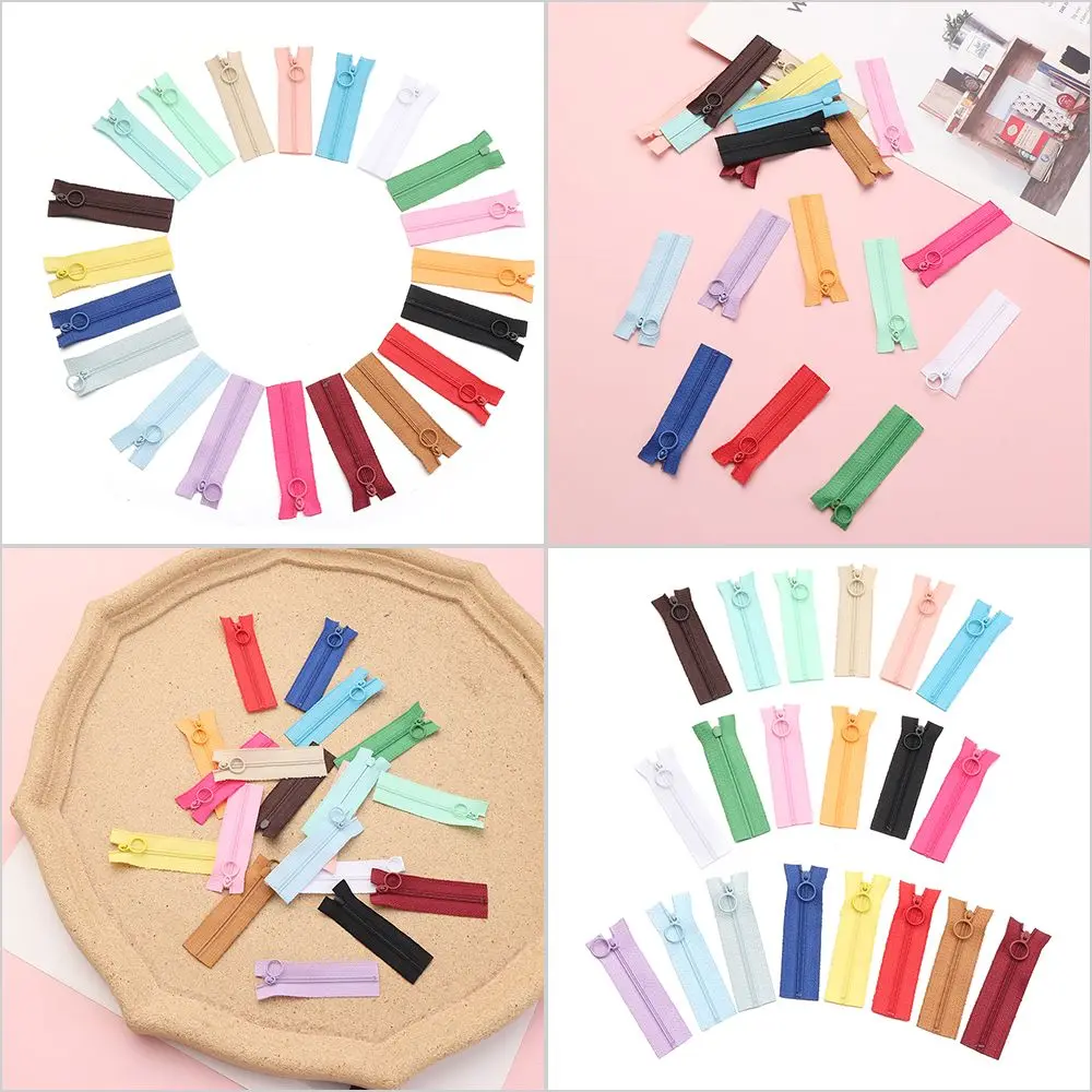 5pcs/set High Quality 20 Colors Round Head Garment Applique Doll Clothing Zippers Mini Zipper Handmade Sewing Scrapbooking