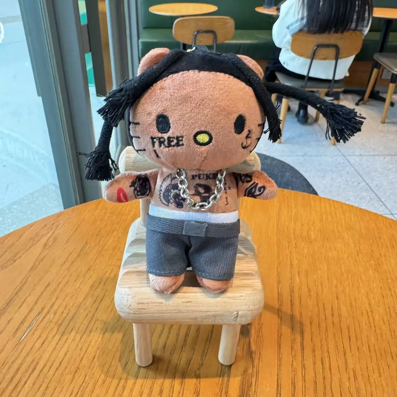 Rapper Hello Kitty bambola di peluche ragazza borsa carina ciondolo animazione cartone animato portachiavi di peluche bambola regalo di festa peluche