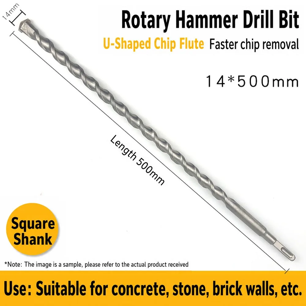 1Pcs Square Shank SDS Plus Masonry Drill Bit 6-20mm Carbide Tipped Carbide Concrete Drill Bit Twin Spiral 40Cr Steel Alloy