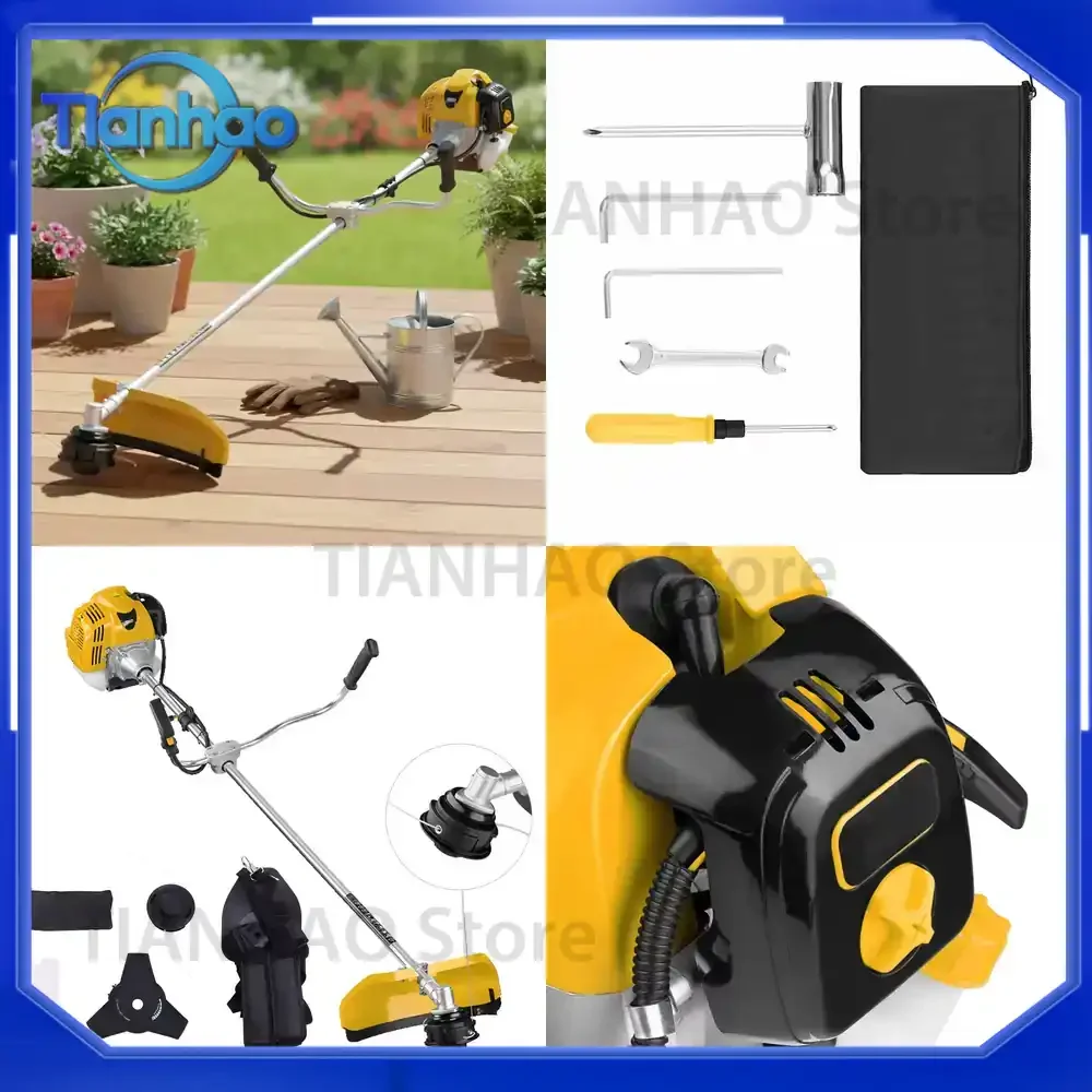 Professional 51.77cc Gas-Powered Lawn Mower for Agricultural and Industrial Use with Nylon Housing and Multi-Function Blade