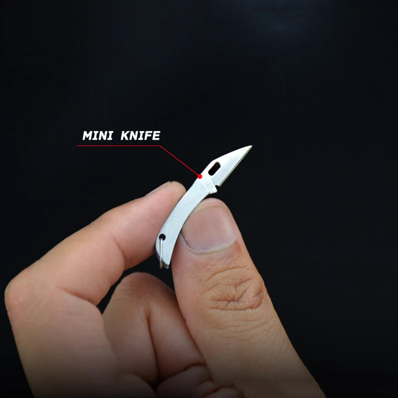 New Mini Stainless Steel Blade Knife Handmade Key Chain Pocket Folding Knife Outdoor Open Box Small Knife With Hanging