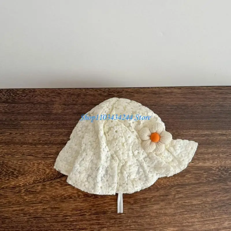 

G2TC Baby Fisherman Hat Flower Accent Stylish and Soft Headwear Fashion Basin Caps
