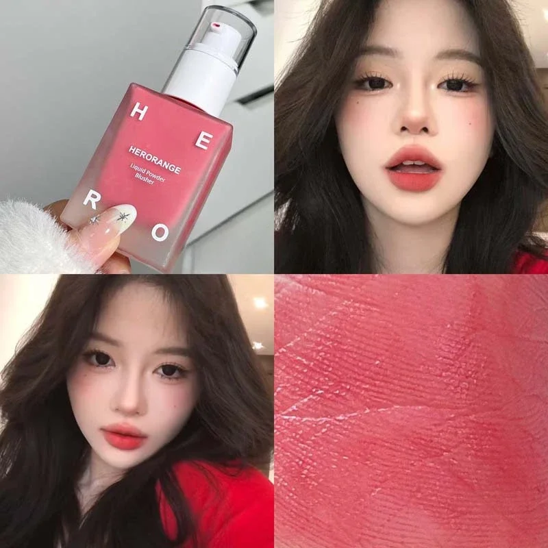 Matte Liquid Blush Velvet Blusher Peach Pink Face Pigment Lasting Beauty Natural Cheek Tint Cream Korea Blush Makeup Cosmetics