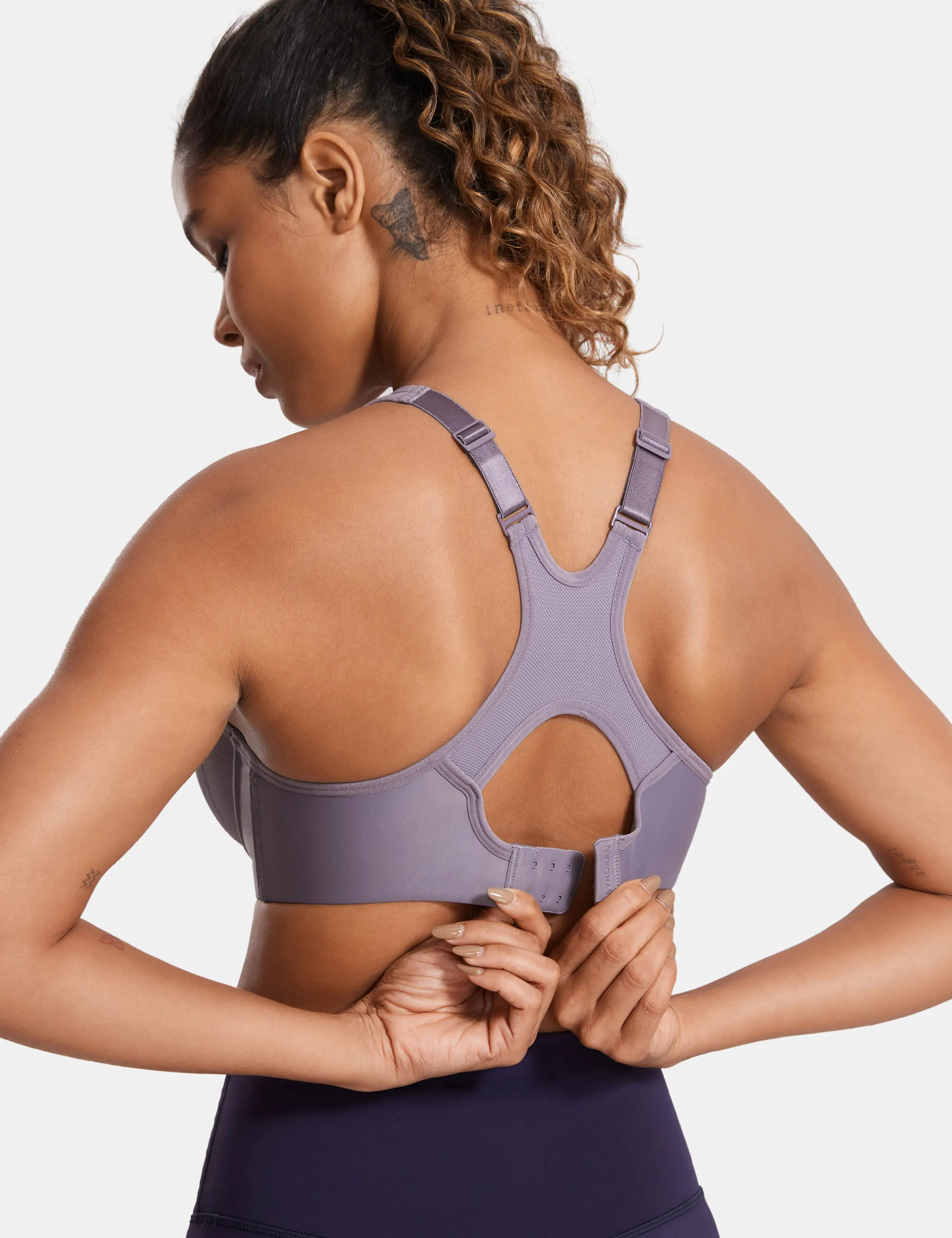 SYROKAN-Sutiã esportivo à prova de choque para mulheres, sutiã push up, suporte total, racerback de alto impacto, underwire levemente forrado, roupa íntima nova, 2023