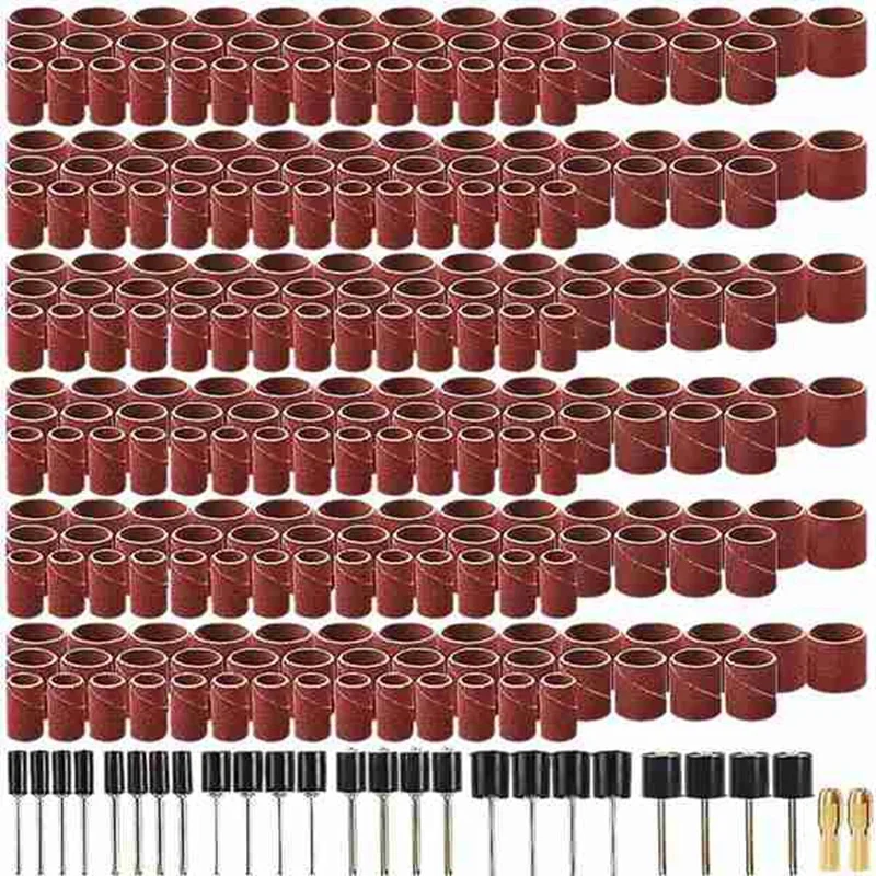 A74E-458Pcs Sanding Drums Kit Grinding Tool For Drum Polishing Machine With432pcs Sanding Band Sleeves 24Pcs Drum Mandrels