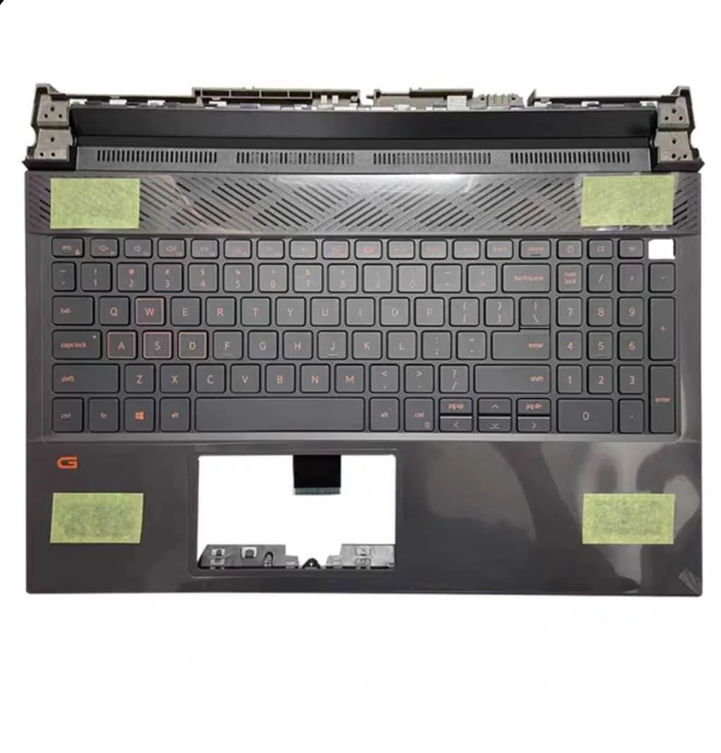 UU  New FOR Dell G15 5510 5511 5515 Palmrest Backlit Keyboard with Orange Keys