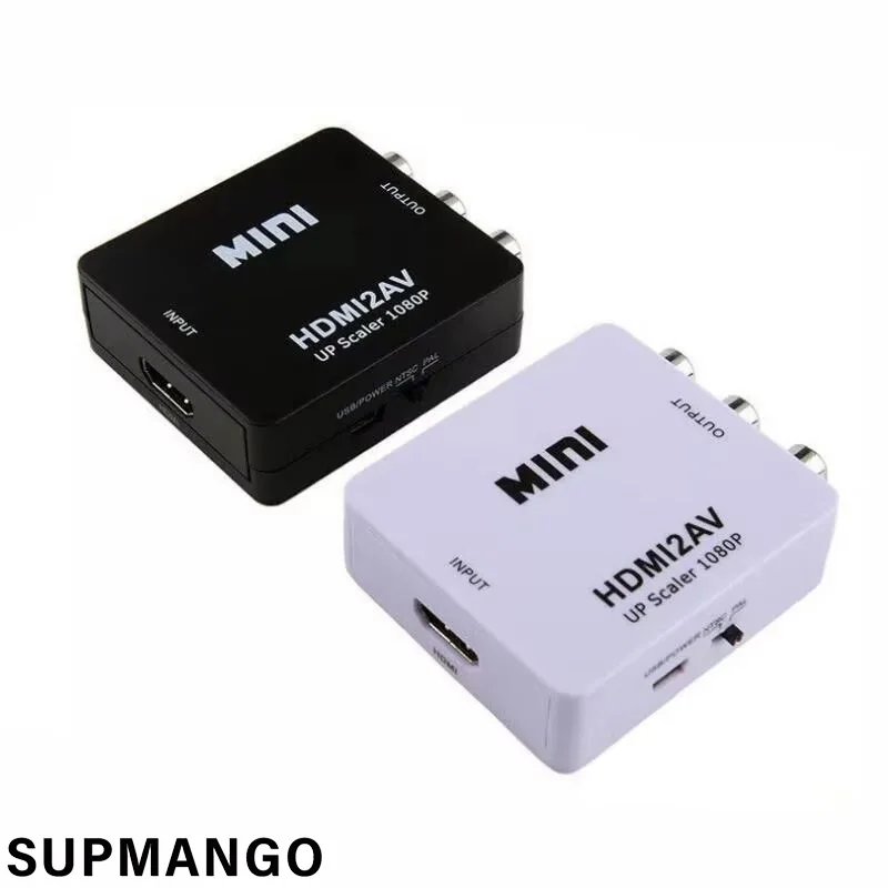 HDMI To AV RCA Adapter HDMI Converter MINI Box RCA AV CVSB LR Video Composite AV Scaler Converter For PC HDTV Projector