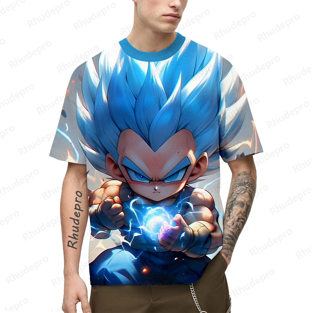 Camisa Dragon Ball Z Streetwear masculina, T-shirt Essentials, Estilo Harajuku, Alta Qualidade, Roupa Masculina, Y2k, Vegeta, 100 a 5XL, 2024