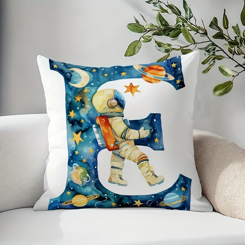 Funda de almohada de astronauta con desig de exploración space con letters para fanatici de sciences، funda de cojín