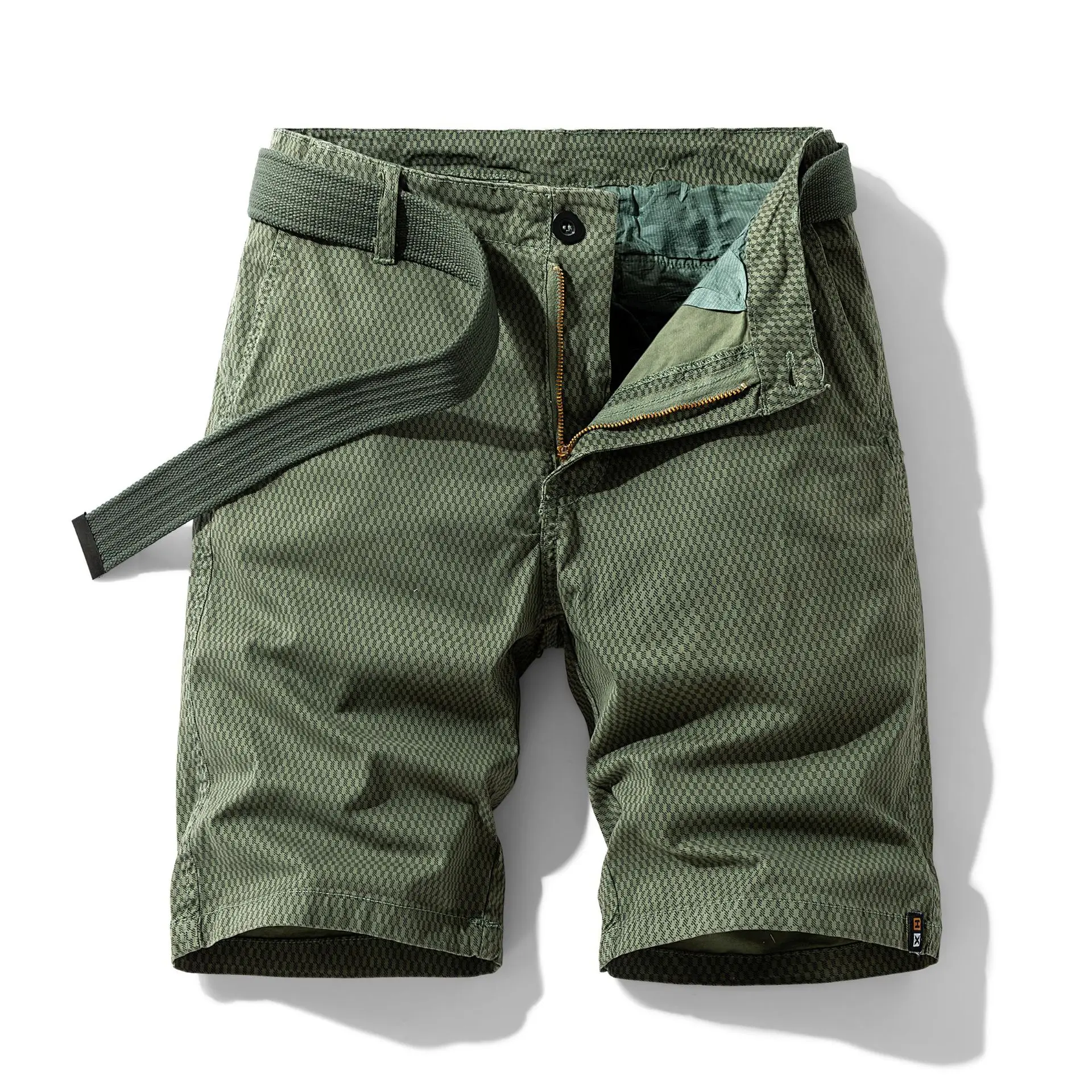 2025 Nieuwe casual shorts voor heren, outdoor met riem, zomergestreepte trendy losse werkshort 28-38