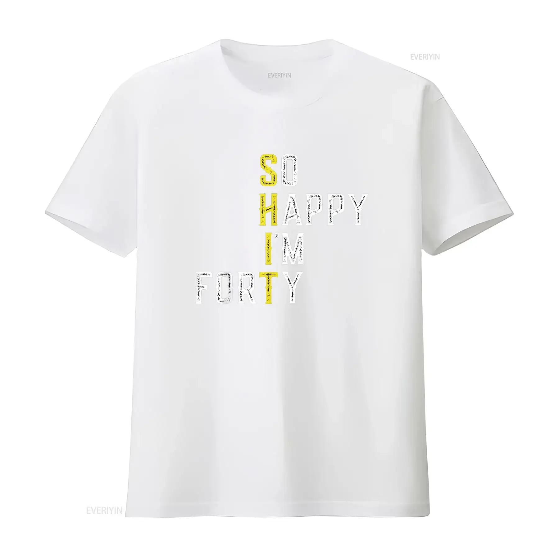 سعيدا أنا أربعون الكمامة 40 سنة مضحك 40th عيد ميلاد تي شيرت خمر غسلها تنفس أوم أنيق امتدت #4