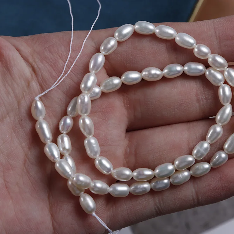 

AAA 4-5mm Rice-Shape Pearl White Natural Freshwater Pearl Semi-Finished Beads for Jewelry Making DIY Necklace Bracelet Accessory