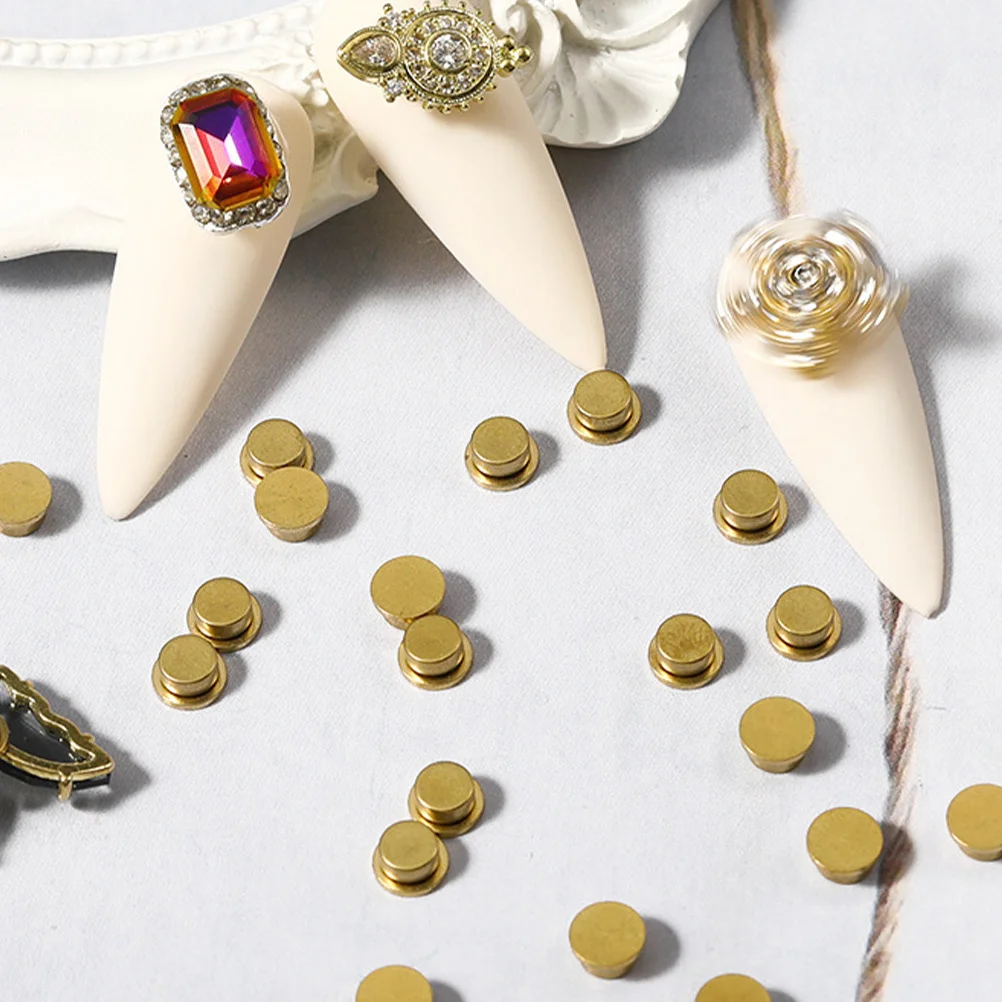 

Beautiful Nail Speed Rotation Copper Rhinestone Flat Back Gems Jewelry Decor 10Pcs Creative Manicure Accessories