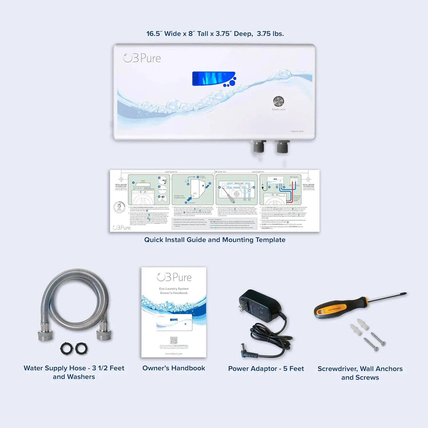 O3 Pure Professional Ozone Eco Waschmaschinensystem – neueste Generation