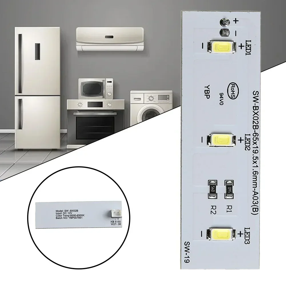 

2pcs Fridge Light SW-BX02B / 49031078 Refrigerator Strip Light 12V DC Via 2 Pin Connector Daylight White 6000K~6500K Lamp