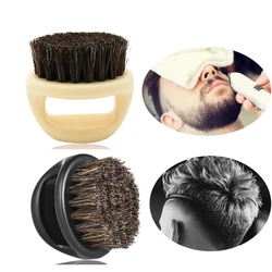 1 Pcs Boar Bristle Men's Shaving Brush Portable Barber Ring Beard Brush For Facial Beard Cleaning Mustache Tools Beard Brush