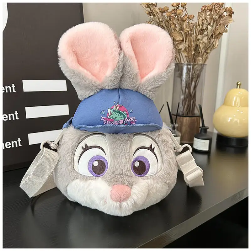 Plecak pluszowy Zootopia 2 Nick Wilde Judy Hopps z kapeluszem, duża głowa, torba na ramię, torba crossbody, przenośna torba podróżna