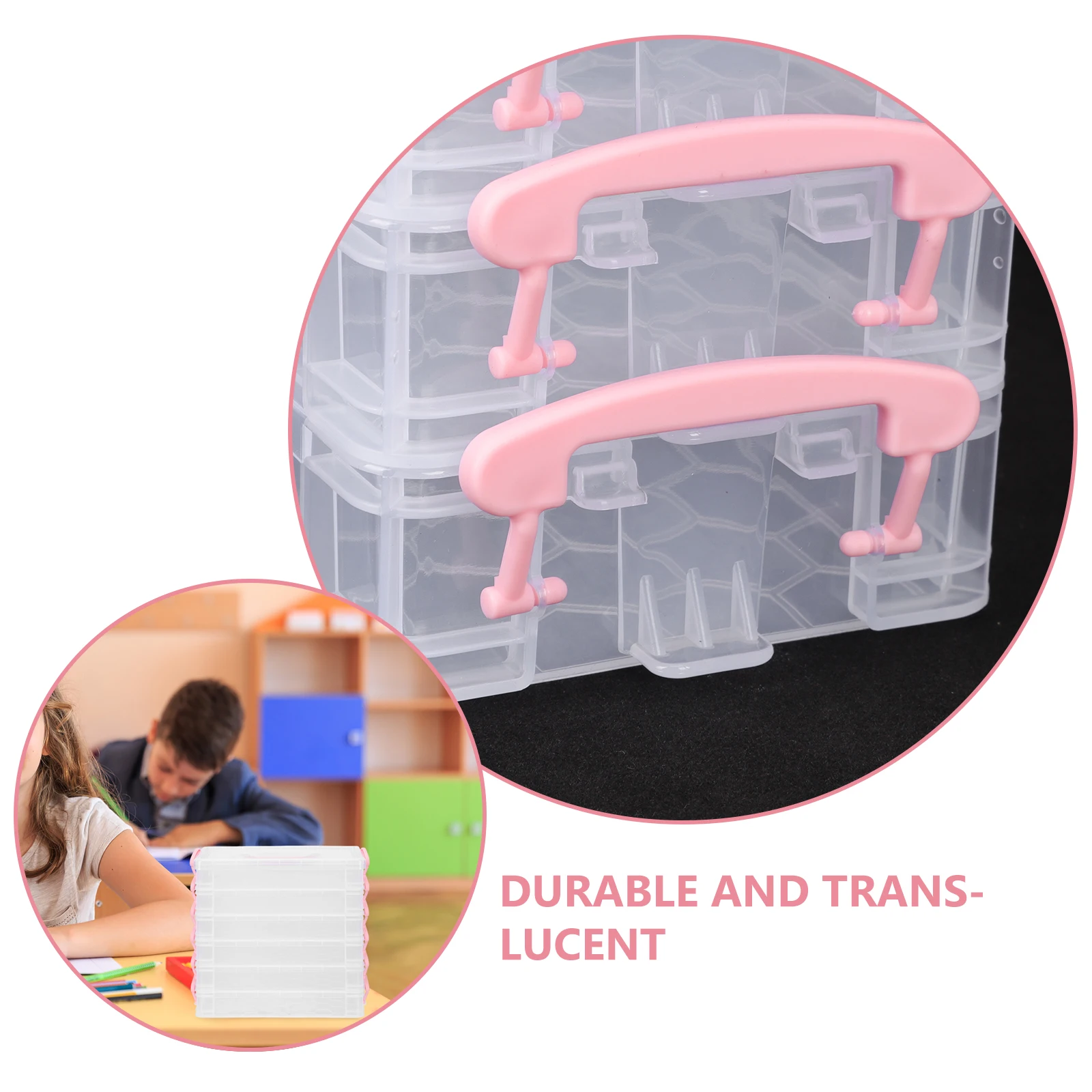 

Paintbrush Storage Box Multi-functional Pencil Organizer Holder Drawing Case Crayon Container Portable Plastic Child