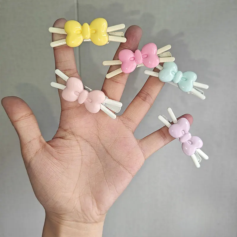 Cute Bow Hair Clip 5 Colors Non-Slip Duckbill Clips Elegant Side Bang Clips for Girls Fashion Y2k Hair Accessories Tight Hold view 5
