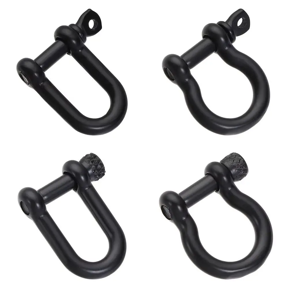 D Bow Staples Solid Stainless Steel Carabiner Shackle Fob Key Ring Keychain Hook Screw Joint Connector Buckles Bracelet Buckle