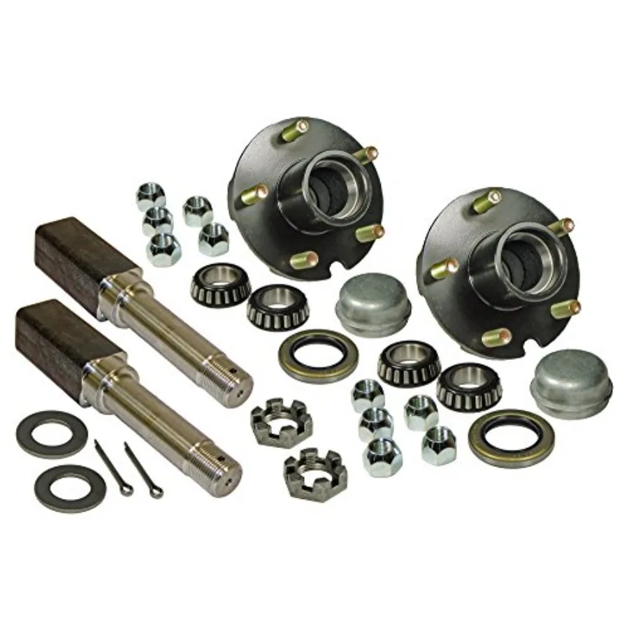 Paar 5 Bolzen auf 4-1/2 Zoll Nabenbaugruppe mit integrierten 2 quadratischen Lagern, 1 Zoll geraden Spindeln und Lagern für Hea