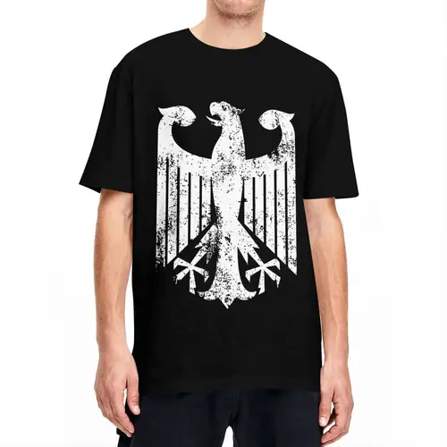 Imagen 2 del producto Camiseta con bandera de Alemania para hombre, Camisa de algodón puro con diseño de águila alemana Y2K, ropa de gran tamaño con cuello redondo Harajuku para verano
