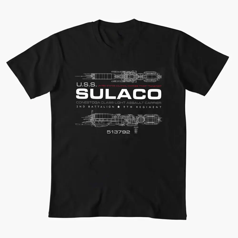 

Mens Aliens USS Sulaco Crew Member Sic fi gift T Shirt Nostromo Weyland Yutani M41A Pulse Graphic clothes All size Tops S-6XL