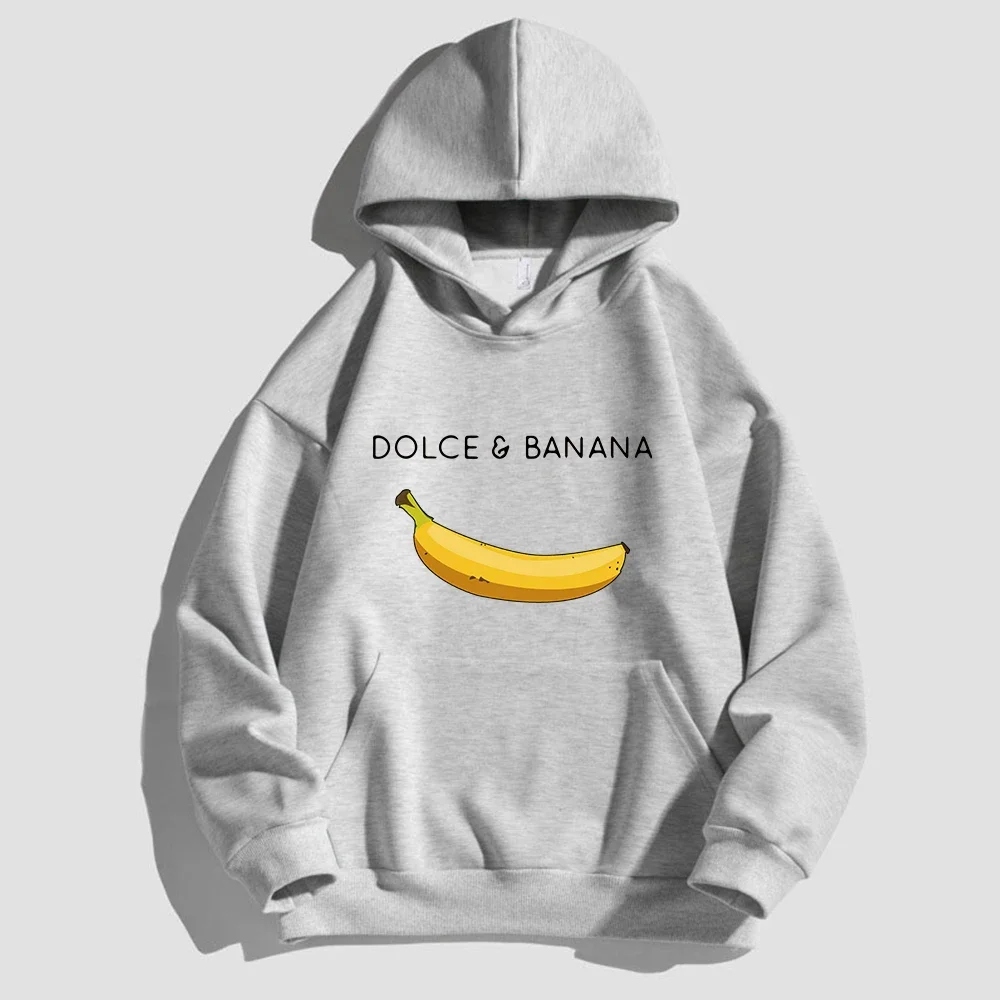 Dolce Banana Hoodie for Mens Cotton Print Luxury Hoodies Women Vintage Sweatshirt Pullover Fashion Clothing Streetwear Hoodie