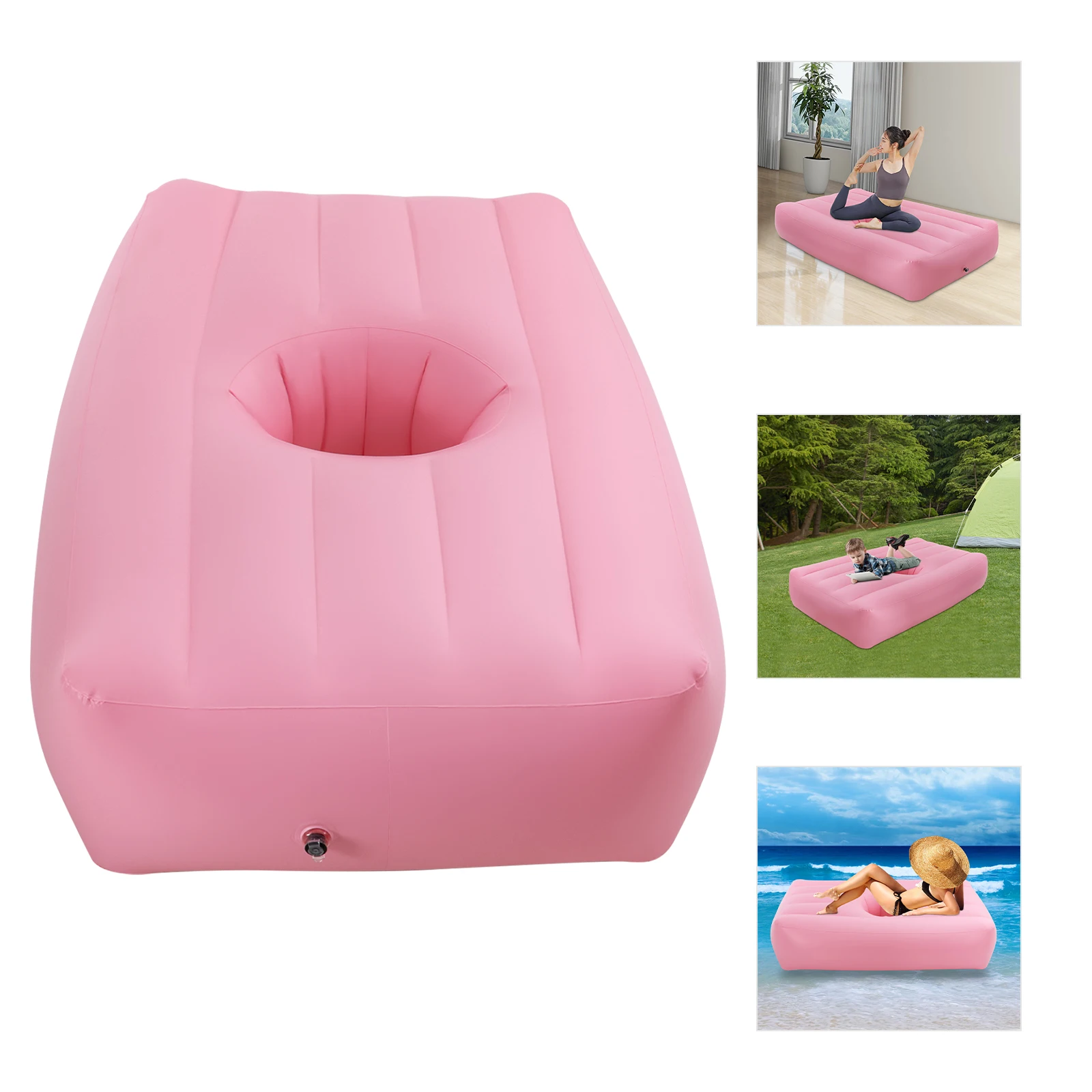 PVC Inflatable Bed with Electric Air Pump Post Surgery Recovery Bed with Hole Inflatable Bed for Yoga