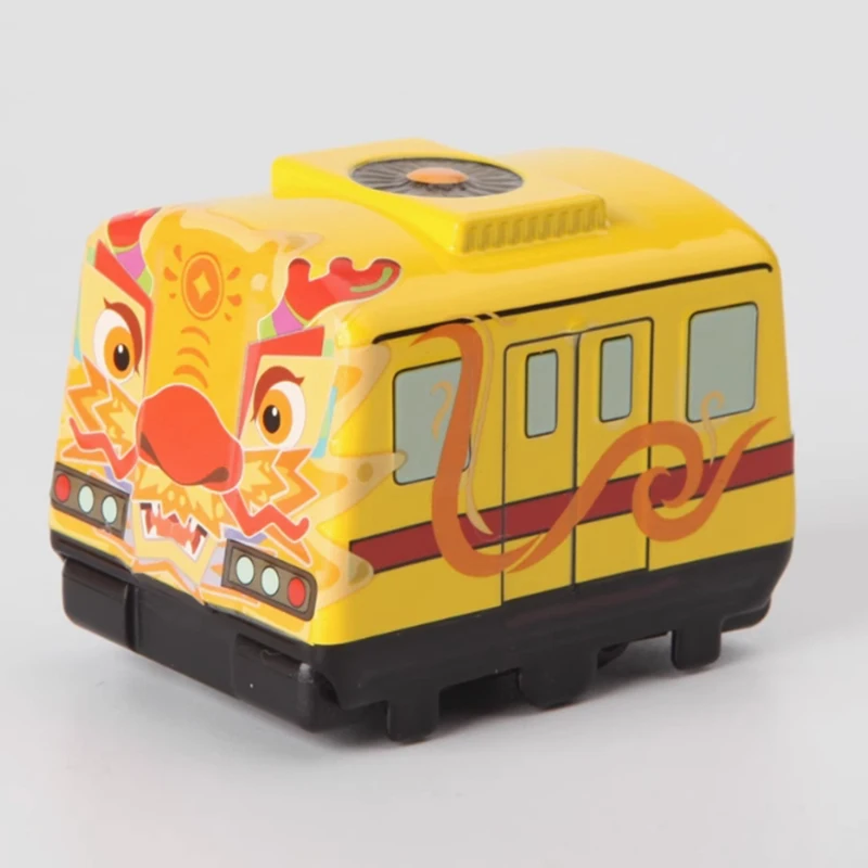 About 5cm Long Guangzhou Metro Q version Dragon Year Train Model II Alloy Subway Model Dragon New Year Gift For Kids