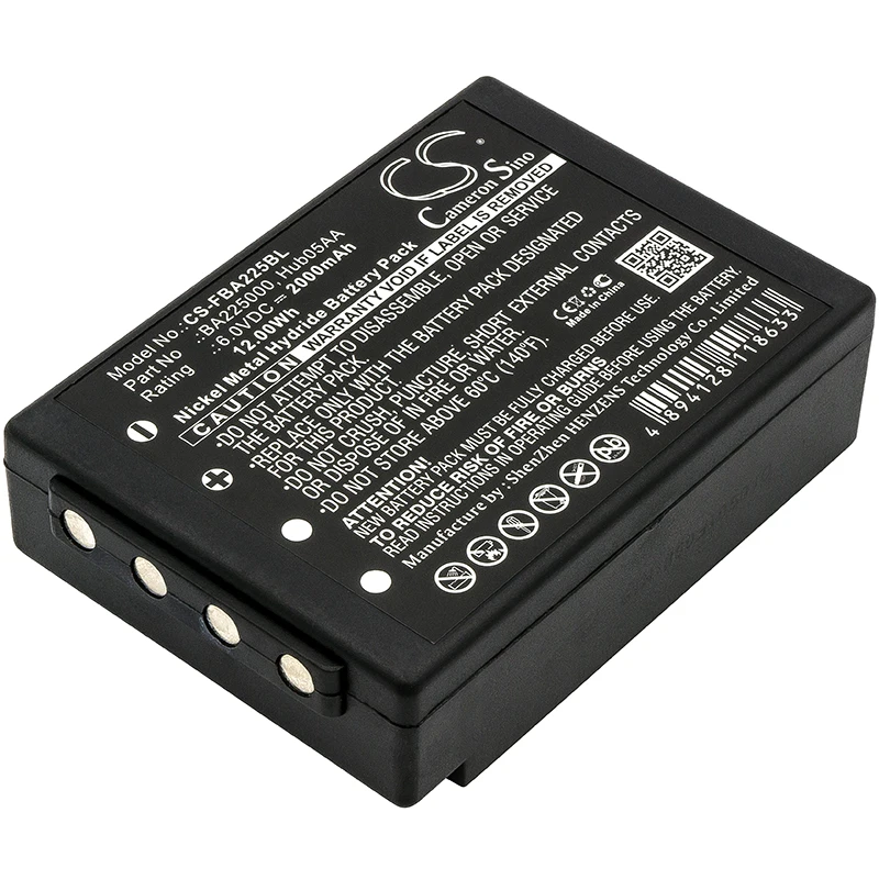 2000mAh Battery For HBC BA205000  BA205030  BA206000 Spectrum B Radiomatic Eco BA209000 005-01-00615 FBFUB09N TechnosLinus 6