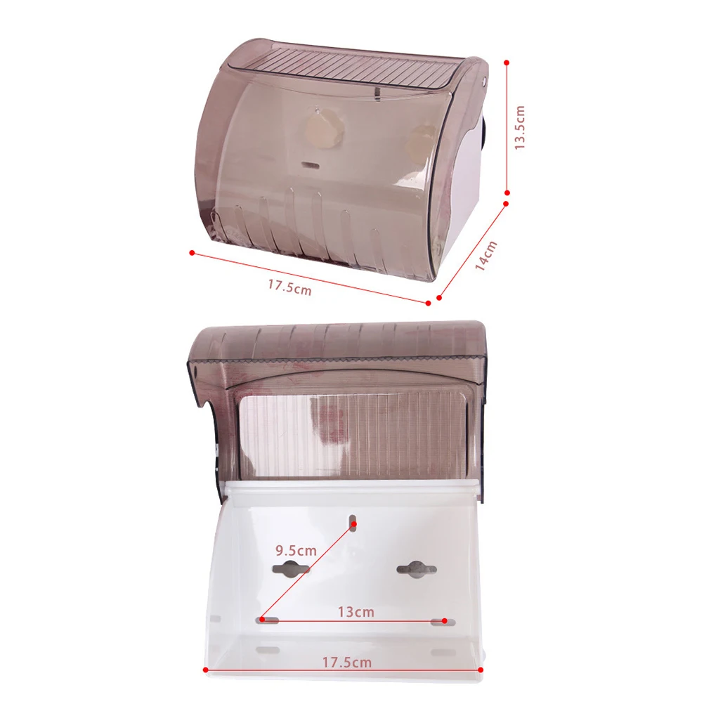 

Waterproof Toilet Paper Holder Cover Wall Mounted Plastic Roll Tissue Box Suction Cup Shelf Storage Holder (Sucked Type)