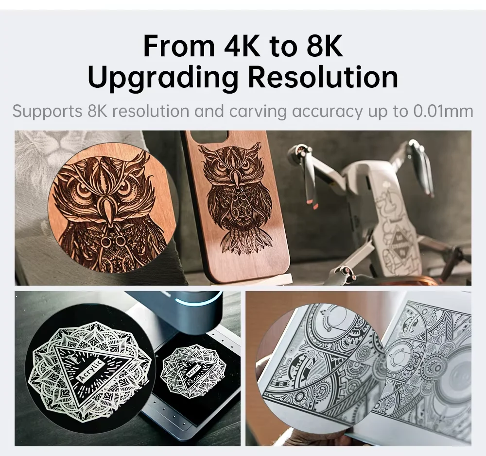 LASERPECKER LP4 Laser Engraving Machine for All Material Dual Light Laser Engraver Portable 10W 450nm Diode Blue laser 2W 1064nm