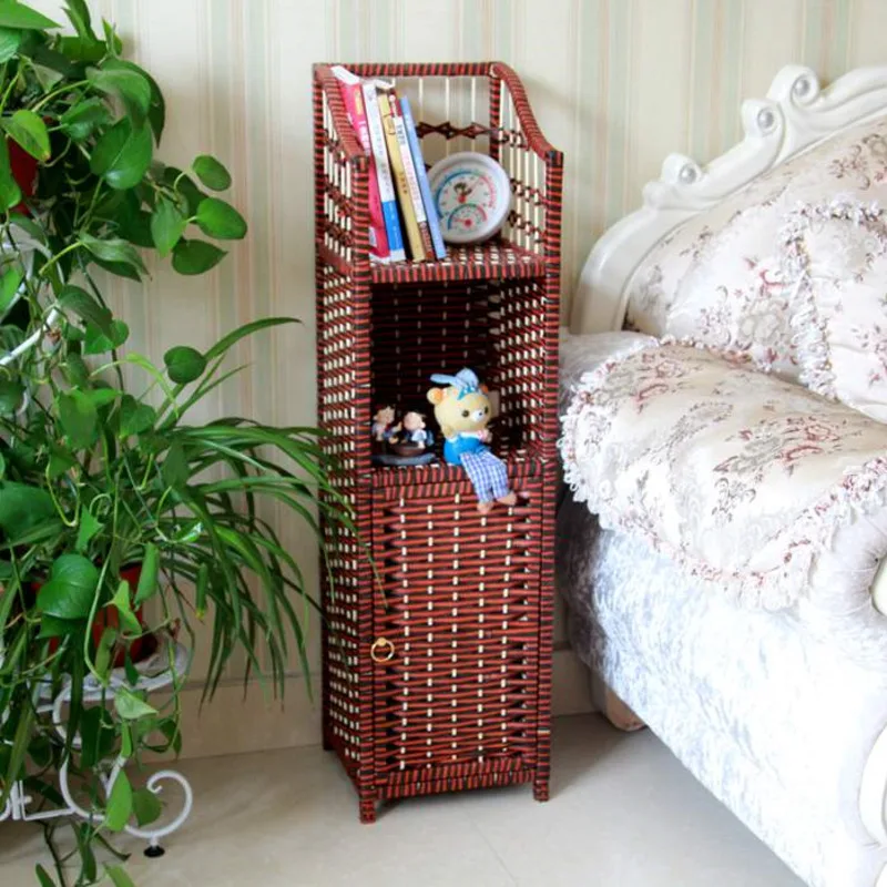 Customizable Minimalist Creative Bedside Table,Imitation Vine Weaving,Storage Holder,Corner Standing