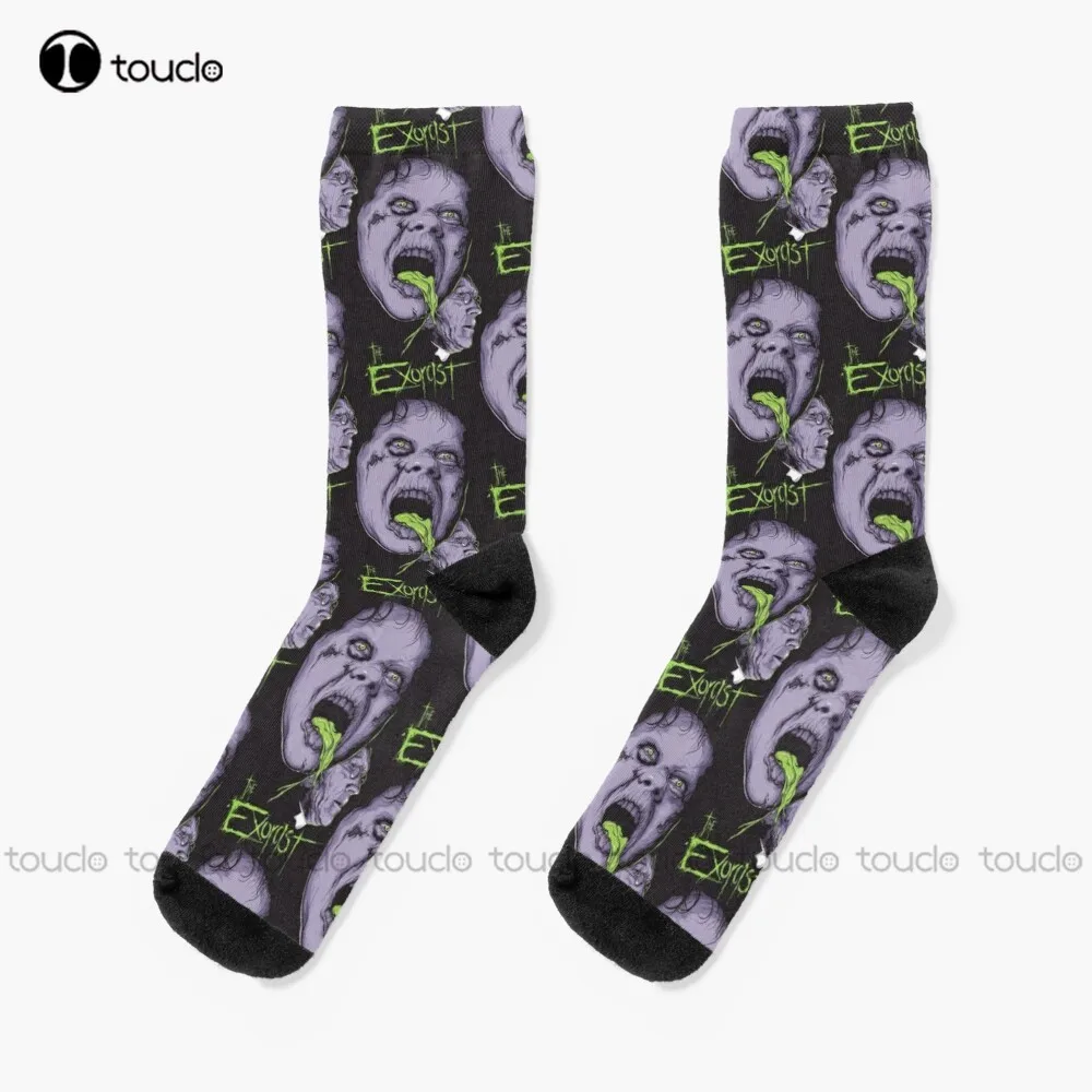 The Exorcist Demon Horror Linda Blair Horror Movie Socks Warm Socks 360° Digital Print Comfortable Best Girls Sports Funny Gift